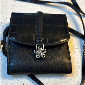Brighton Black Leather Crossbody Bag